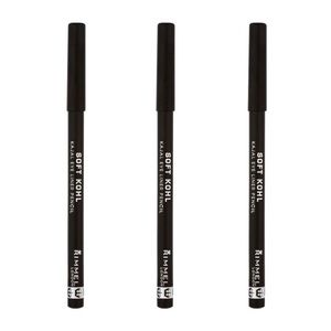🆕 Pack of Three (3) Rimmel Soft Kohl Eyeliner Jet Black 0.04 Ounces